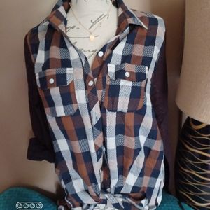 ONLY FROM 9/30- 10/02 SALE stylish button down, flirty tomboy top women's